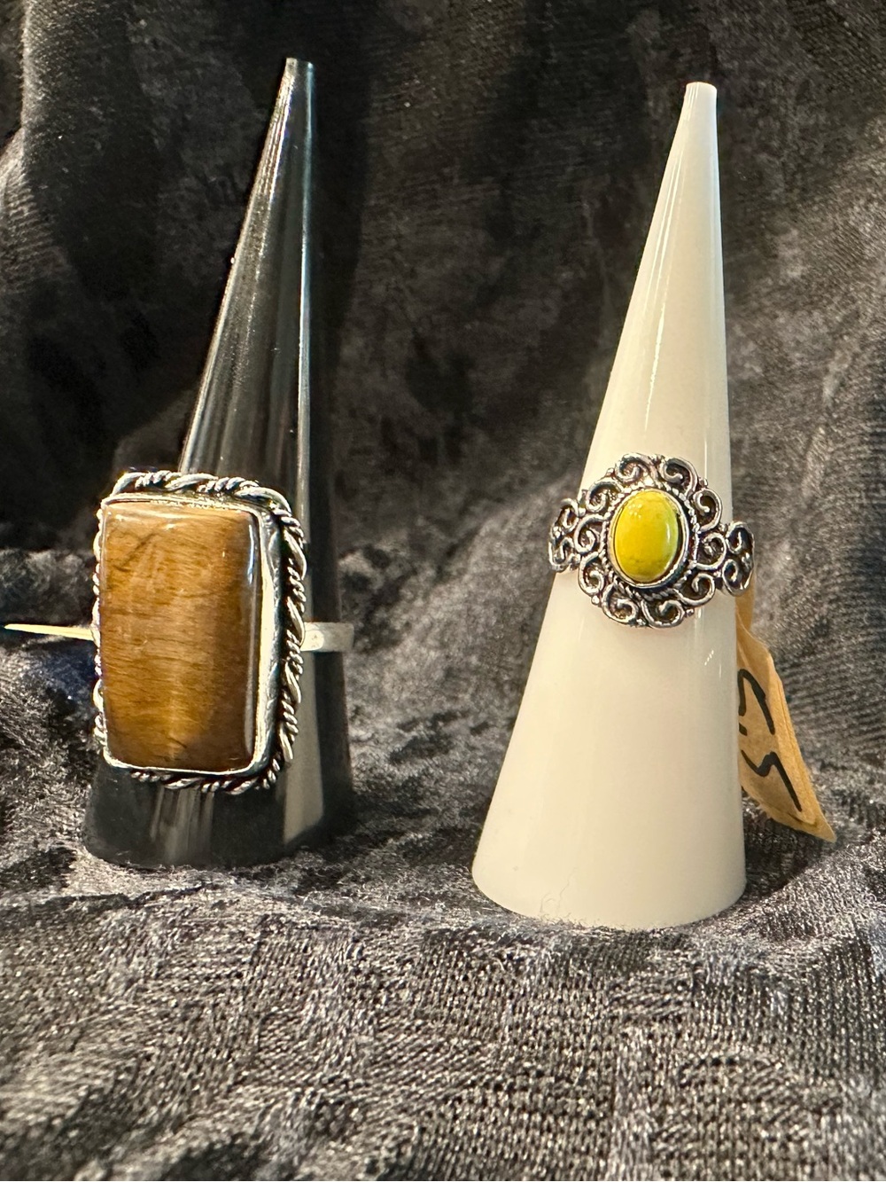 Bundle of Two Gemstone Silver Rings